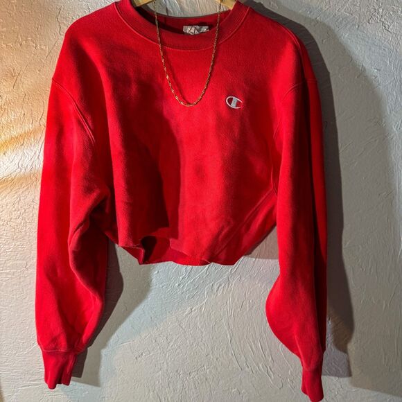 Vintage Champion Sweatshirt, Cropped, Size Medium - Picture 1 of 5